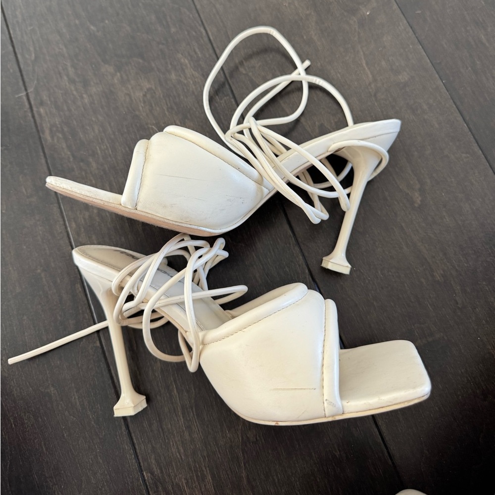 Public Desire White Strappy Heels
